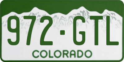 CO license plate 972GTL
