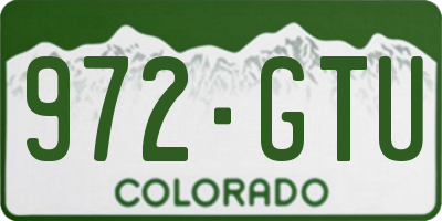 CO license plate 972GTU