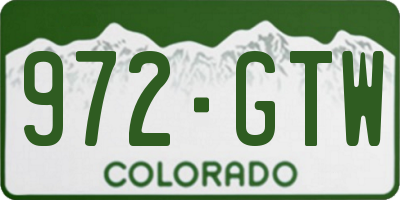 CO license plate 972GTW