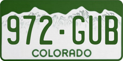 CO license plate 972GUB