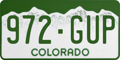 CO license plate 972GUP