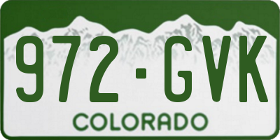 CO license plate 972GVK