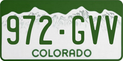CO license plate 972GVV