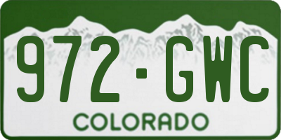 CO license plate 972GWC