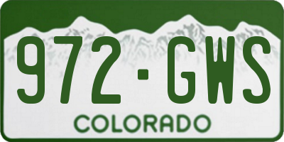 CO license plate 972GWS