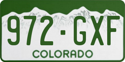 CO license plate 972GXF