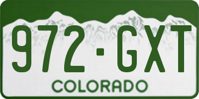 CO license plate 972GXT