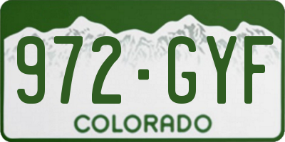 CO license plate 972GYF