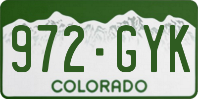 CO license plate 972GYK