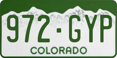 CO license plate 972GYP