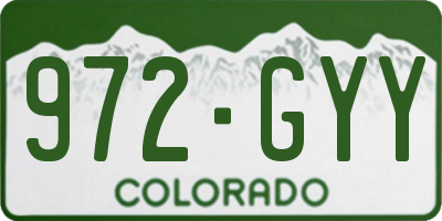 CO license plate 972GYY