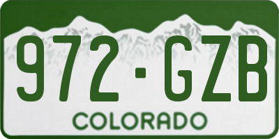 CO license plate 972GZB
