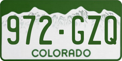 CO license plate 972GZQ
