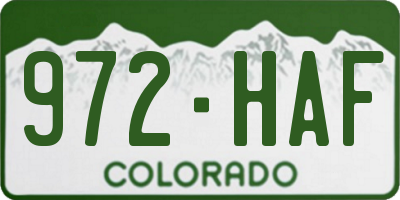 CO license plate 972HAF