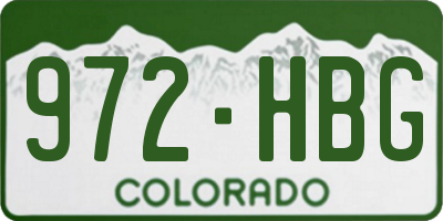 CO license plate 972HBG