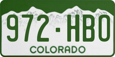 CO license plate 972HBO