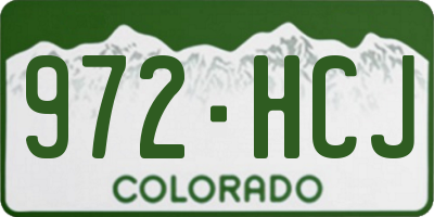 CO license plate 972HCJ