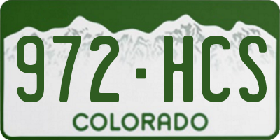 CO license plate 972HCS