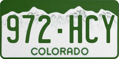 CO license plate 972HCY