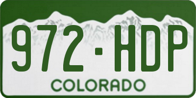CO license plate 972HDP