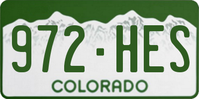 CO license plate 972HES