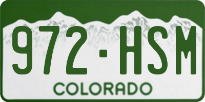 CO license plate 972HSM