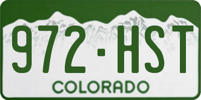 CO license plate 972HST