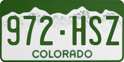 CO license plate 972HSZ