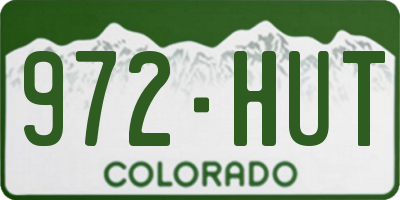 CO license plate 972HUT