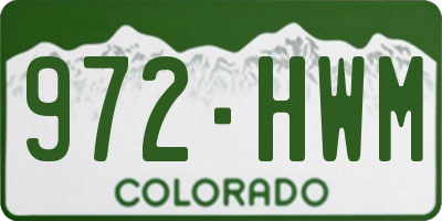CO license plate 972HWM
