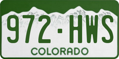 CO license plate 972HWS