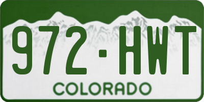 CO license plate 972HWT
