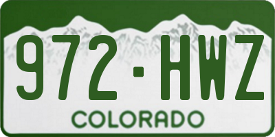 CO license plate 972HWZ