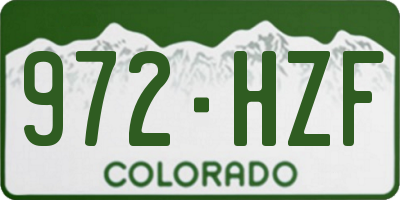 CO license plate 972HZF