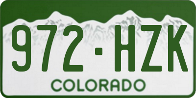 CO license plate 972HZK
