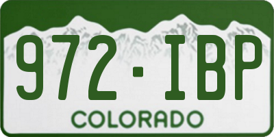 CO license plate 972IBP