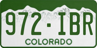 CO license plate 972IBR