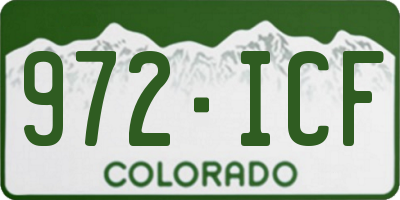 CO license plate 972ICF