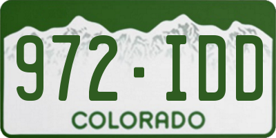 CO license plate 972IDD