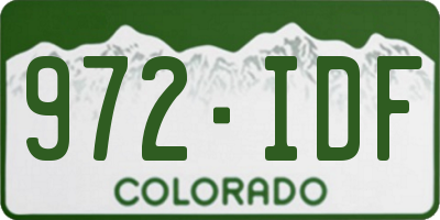 CO license plate 972IDF