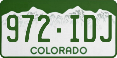 CO license plate 972IDJ