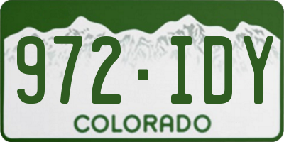 CO license plate 972IDY