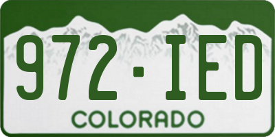 CO license plate 972IED