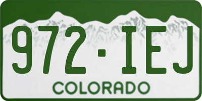 CO license plate 972IEJ