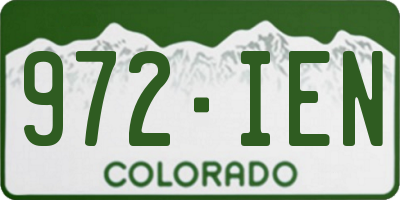 CO license plate 972IEN