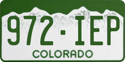 CO license plate 972IEP