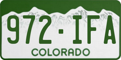 CO license plate 972IFA