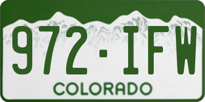 CO license plate 972IFW
