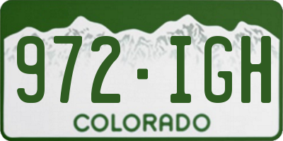 CO license plate 972IGH