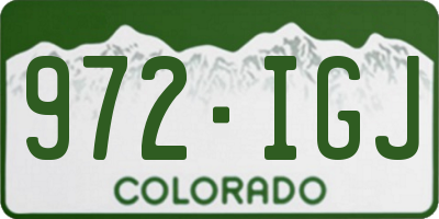 CO license plate 972IGJ
